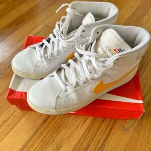 Nike High-Top Sneakers in White and Yellow